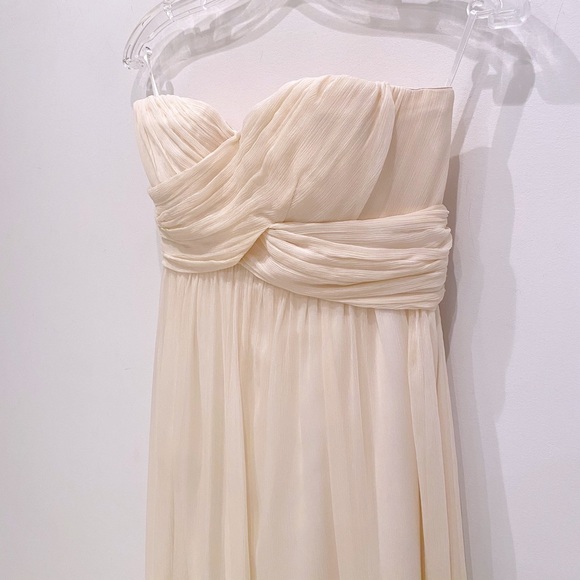 J.Crew Cream Chiffon Strapless Dress - Size 0 - Picture 1 of 8